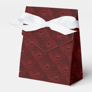 Water Drops on Crimson Metal Favour Box