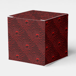 Water Drops on Crimson Metal Favour Box