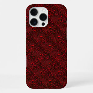 Water Drops on Crimson Metal iPhone 16 Pro Max Case