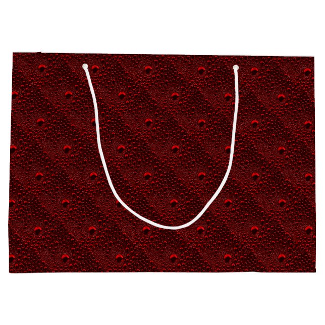 Water Drops on Crimson Metal Large Gift Bag (Back)
