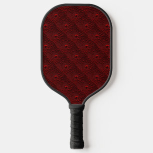 Water Drops on Crimson Metal Pickleball Paddle
