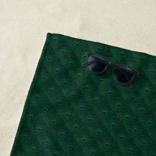 Water Drops on Green Metal Beach Towel