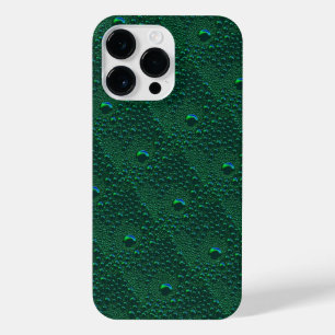 Water Drops on Green Metal iPhone 14 Pro Max Case