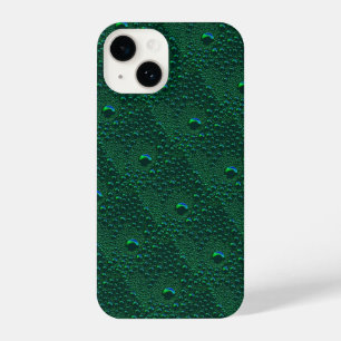 Water Drops on Green Metal iPhone 14 Case