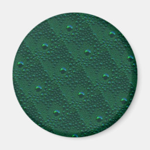 Water Drops on Green Metal Magnet