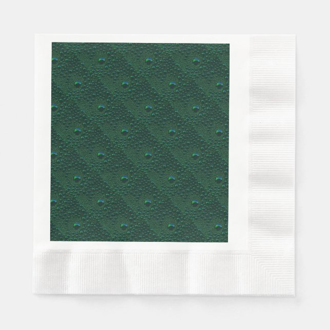 Water Drops on Green Metal Napkin (Front)