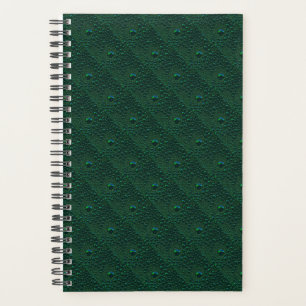 Water Drops on Green Metal Planner