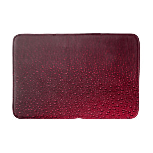 Water Drops on Red Surface Bath Mat
