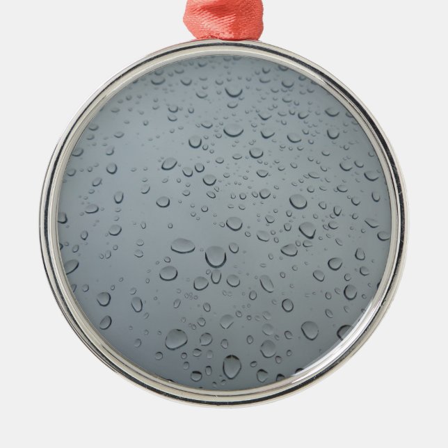 Water Drops on Window, Rain Wallpaper Background Metal Tree Decoration (Front)