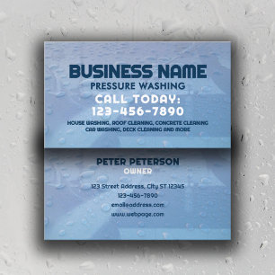 Water drops pressure washing business card