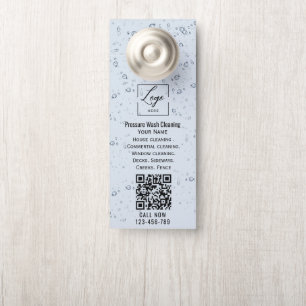 Water drops Qr code Pressure wash Door Hanger