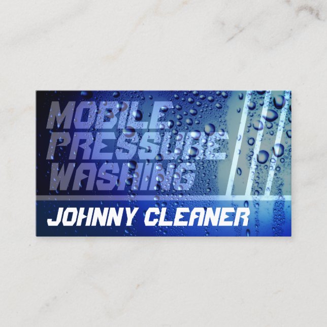 Water drops wet metal  business card (Front)