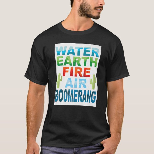 Water Earth Fire Air Repeat Boomerang Player Sport T-Shirt (Front)