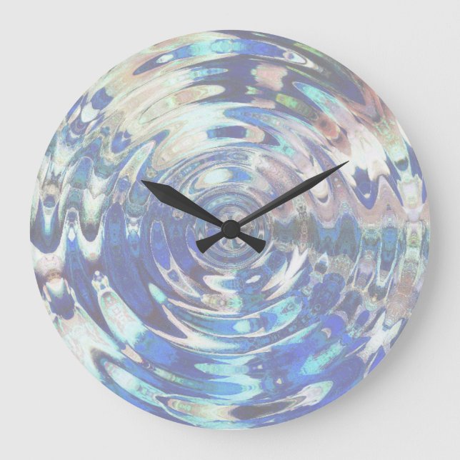 WATER Element Ripple Pattern Large Clock (Front)