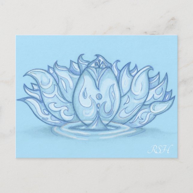Water Elemental Lotus Postcard (Front)