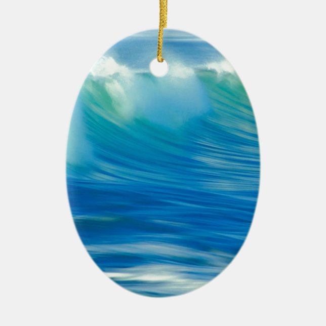 Water Emerald Wave Olympic National Park Ceramic Tree Decoration (Front)