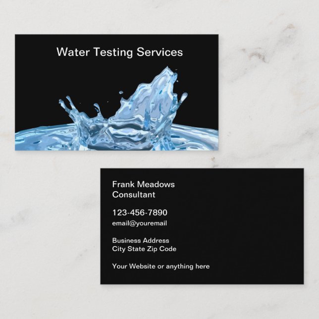 Water Filters And Testing Service Business Card (Front/Back)