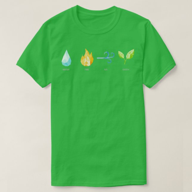 Water Fire Air Earth World 4 Element Nature Wind O T-Shirt (Design Front)