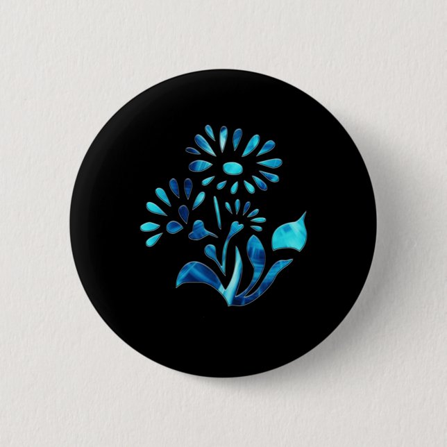 Water Flowers Two Sticker  6 Cm Round Badge (Front)