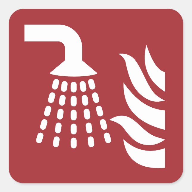 Water Fog Applicator Safety Sign Square Sticker (Front)