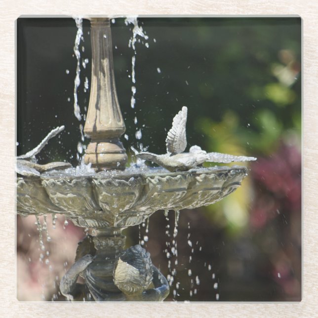 Water Fountain Glass Coaster (Front)