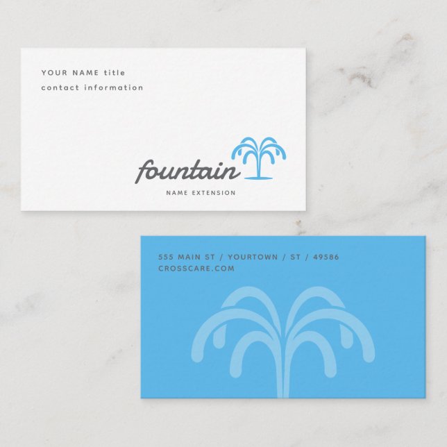 Water Fountain Logo Modern  Business Card (Front/Back)