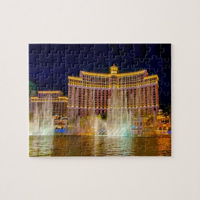 Water Fountains in Las Vegas Jigsaw Puzzle (Horizontal)