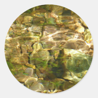 Water from Hot Springs Green-Gold Nature Classic Round Sticker