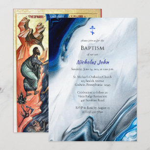 Water From the Wells of Salvation Orthodox Baptism Invitation