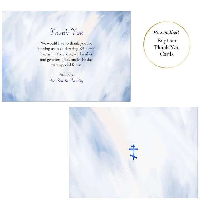 Water From the Wells of Salvation Orthodox Baptism Thank You Card (Creator Uploaded)