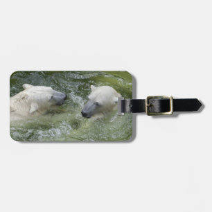 Water Fun Polar Bears Luggage Tag