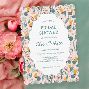 Water Garden Floral Bridal Shower Cute CUSTOM Invitation