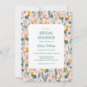 Water Garden Floral Bridal Shower Cute CUSTOM  Invitation