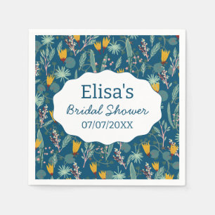 Water Garden Floral Bridal Shower Cute CUSTOM Napkin