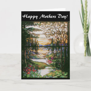 Water Garden Stained Glass Moms Day Card