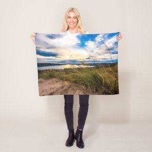 Water Glen Lake Sleeping Bear Dunes Michigan Fleece Blanket