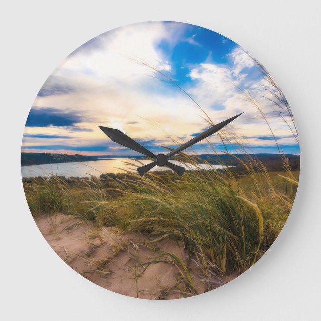 Water | Glen Lake Sleeping Bear Dunes Michigan Large Clock (Front)
