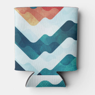 Water Grunge Effect Seamless Pattern Can Cooler