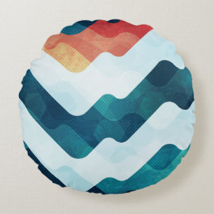 Water Grunge Effect Seamless Pattern Round Cushion
