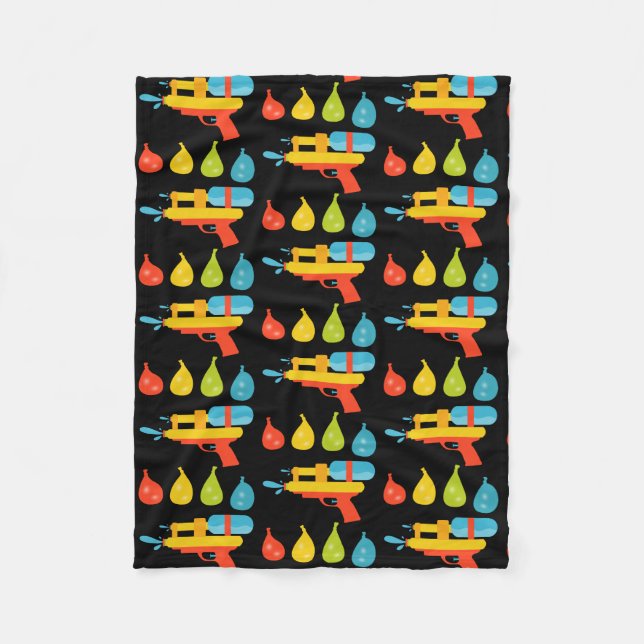 Water Gun & Balloons Summer  Fleece Blanket (Front)