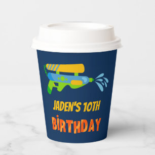 Water Gun Battle Pool Party Kids Summer Birthday Paper Cups