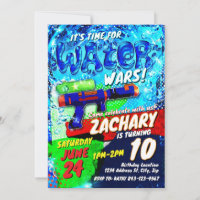 Water Gun Birthday Invitation Template | Water War