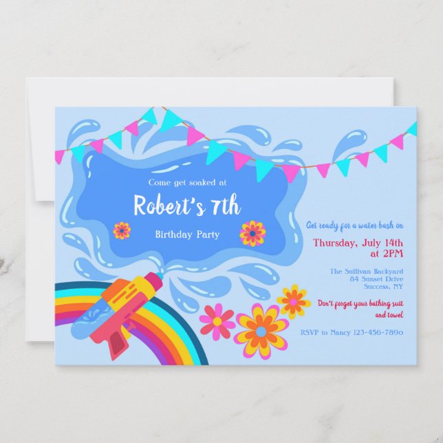 Water Gun Invitations (Front)