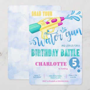 Water Gun Invitations