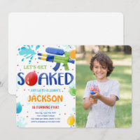 Water Gun Photo Invitations