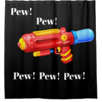water gun soaker fun bathroom shower curtain