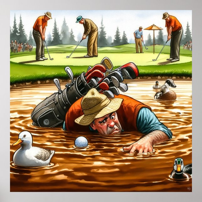 Water Hazard - Golf Art Print (Front)