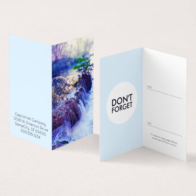 water haze folded appointment card (Inside and Outside)