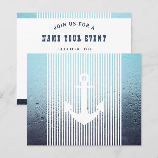 water haze nautical anchor invitation flyer (Front/Back)