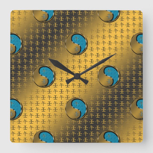 Water Horse Square Wall Clock (Front)
